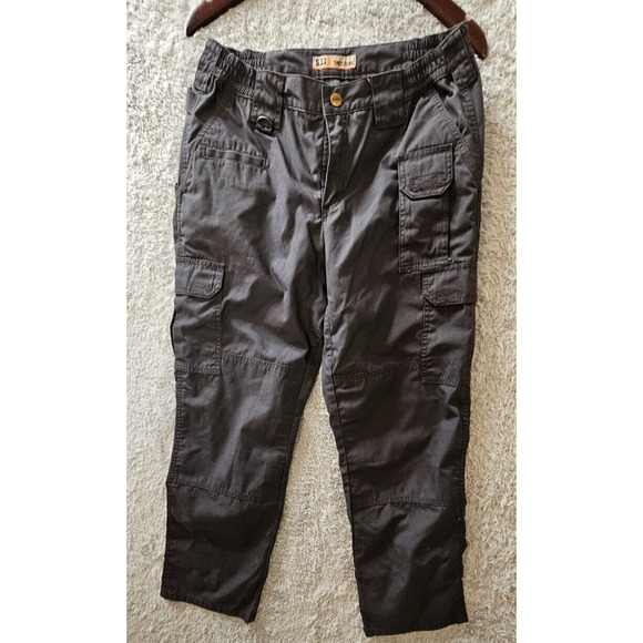 5.11 Tactical Pants Womens 8 Charcoal Black Taclite Pro Cargo Workwear Ripstop - Picture 1 of 3